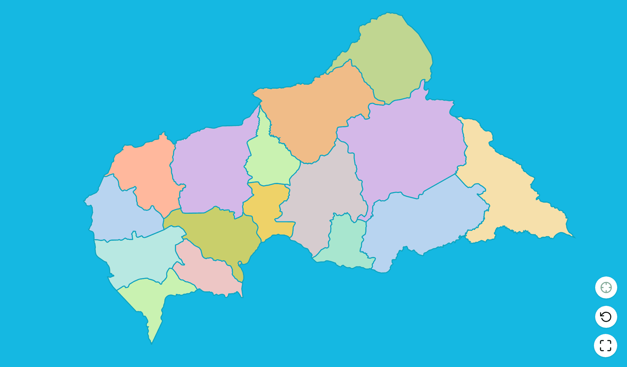 Central African Republic Map Quiz GameScreenshot