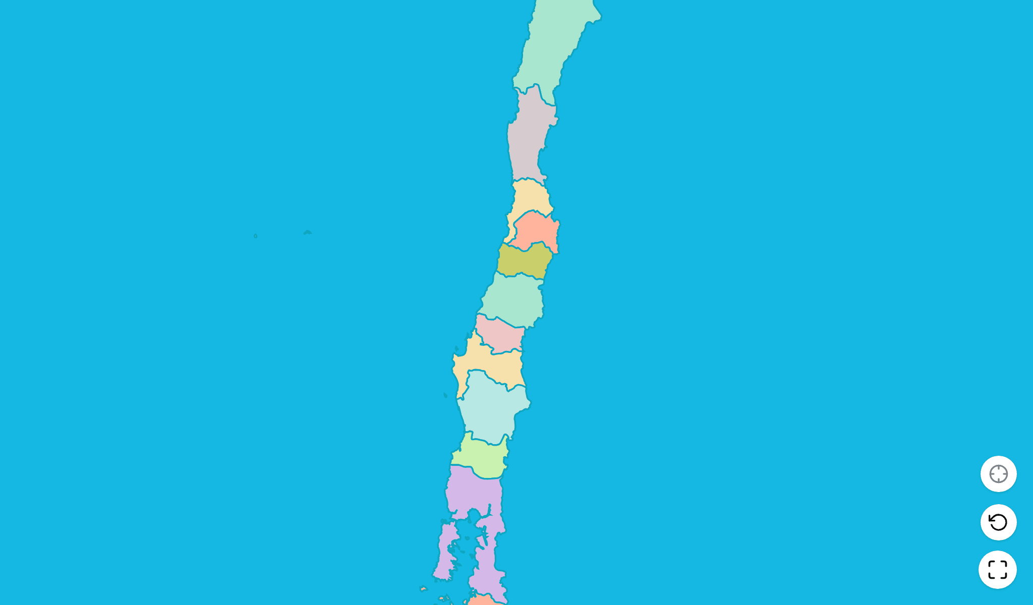 칠레 지도 퀴즈 게임스크린샷