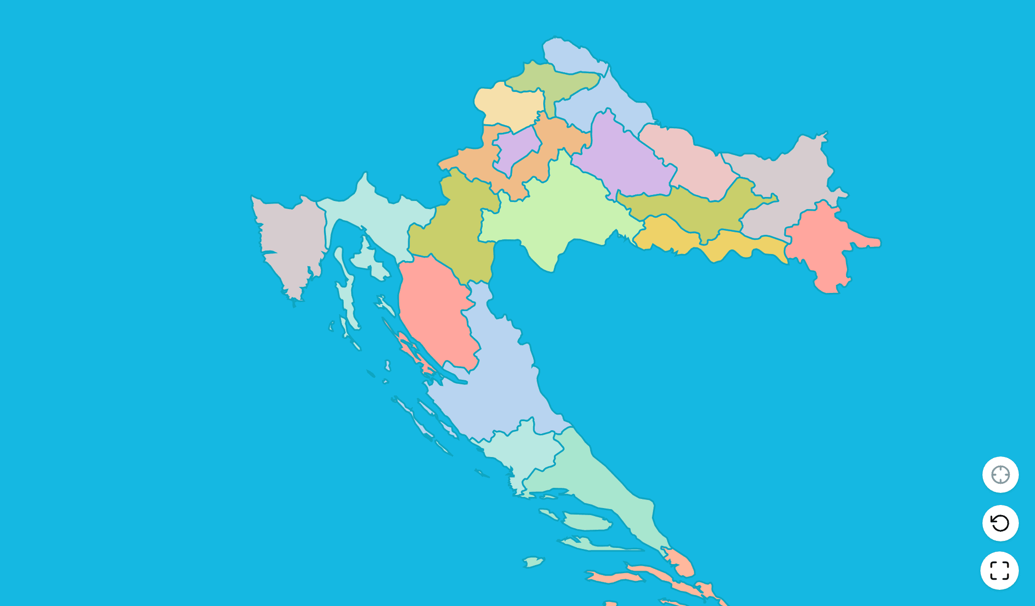 Croatie Jeu de Quiz de CarteCapture d'écran
