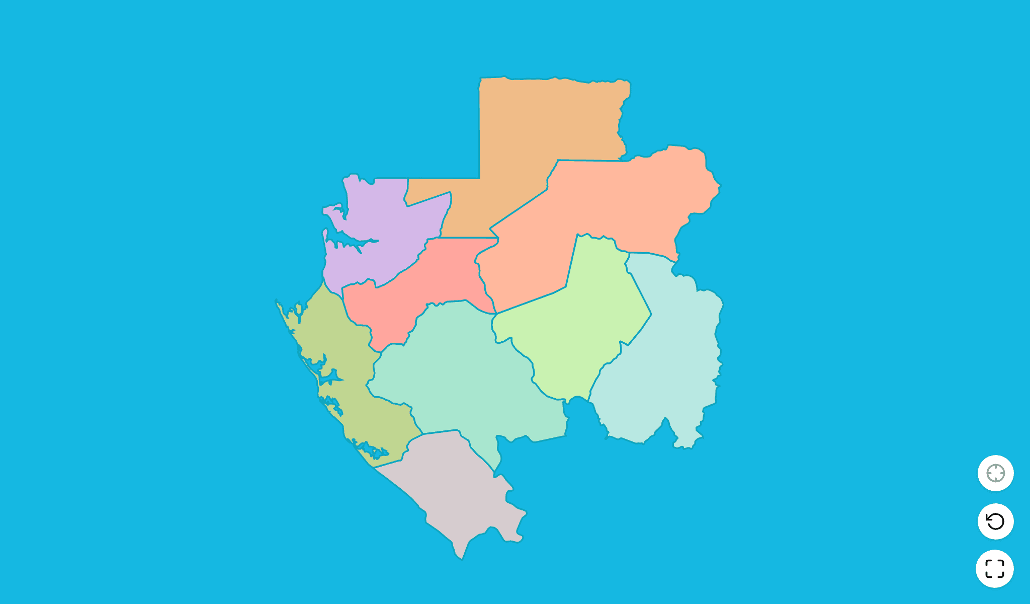 加蓬地图测验游戏截图