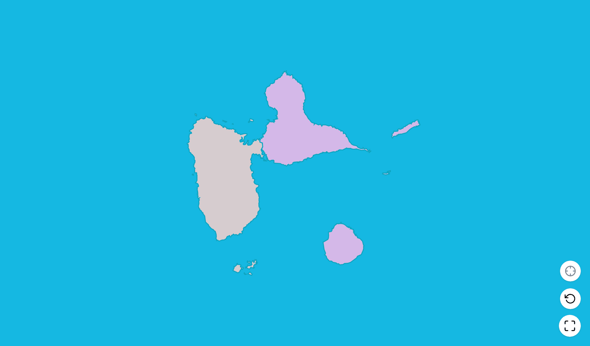 Guadeloupe Karten-Quiz-SpielScreenshot