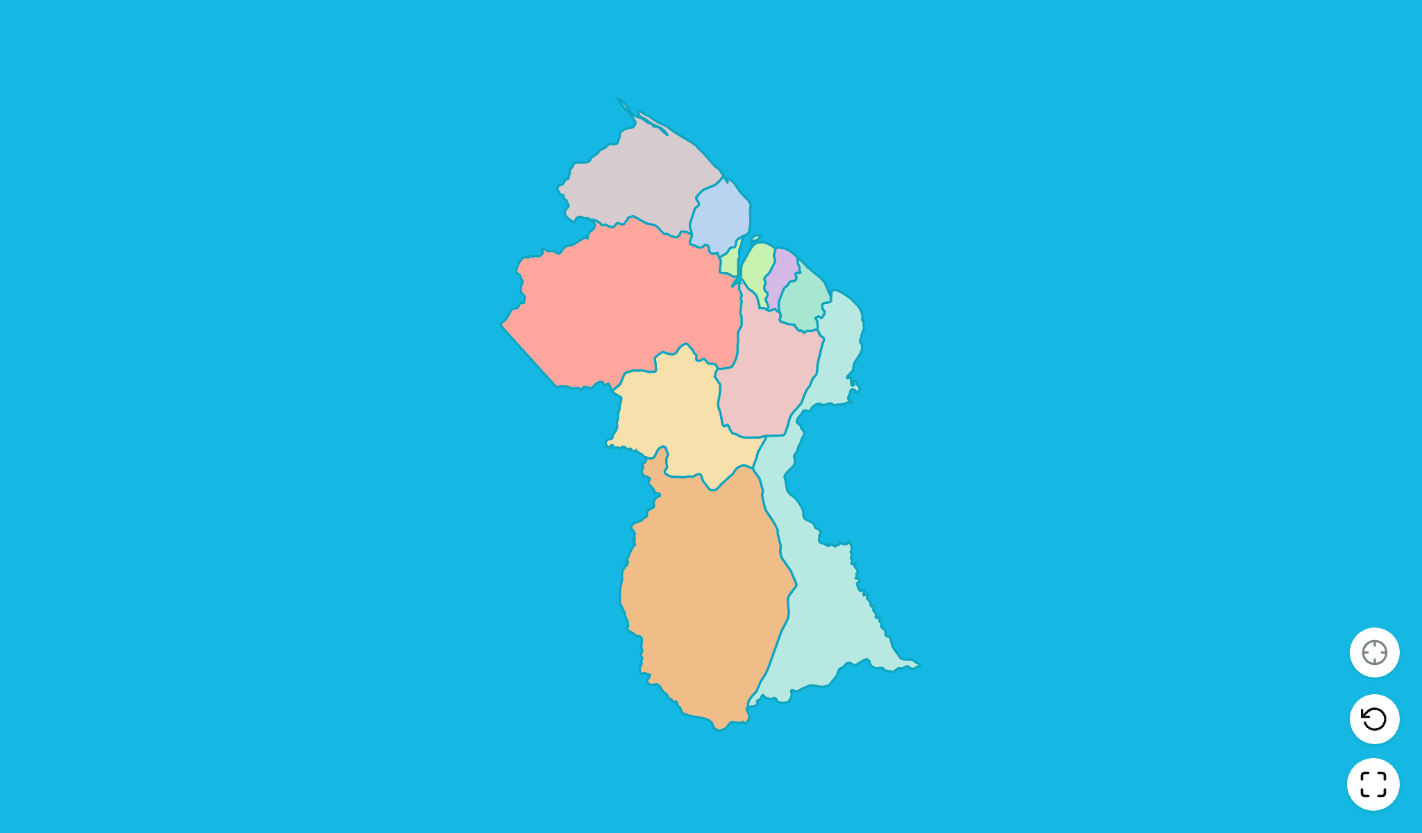 Guyana Gioco Quiz MappaScreenshot