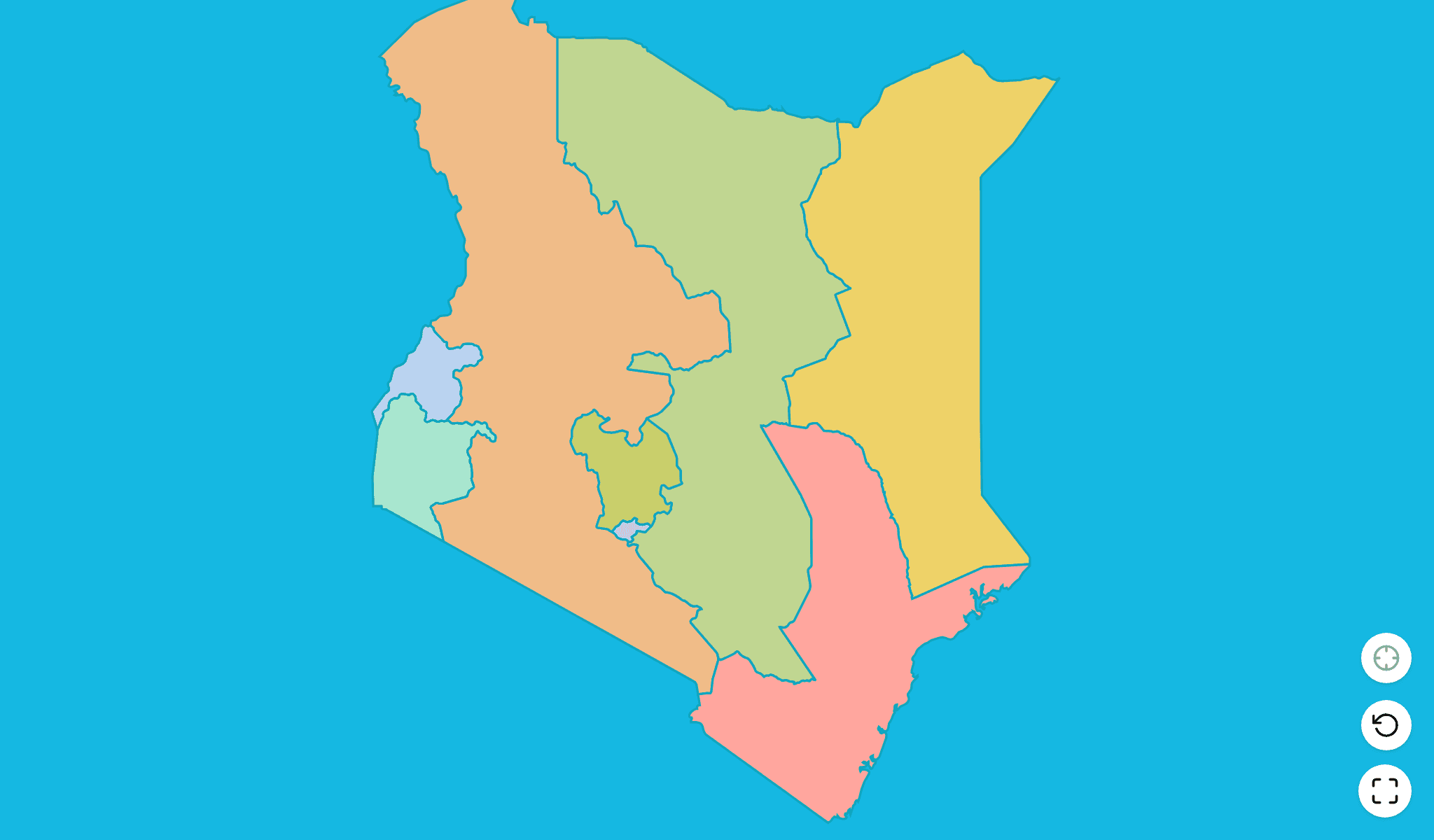 Kenia Karten-Quiz-SpielScreenshot