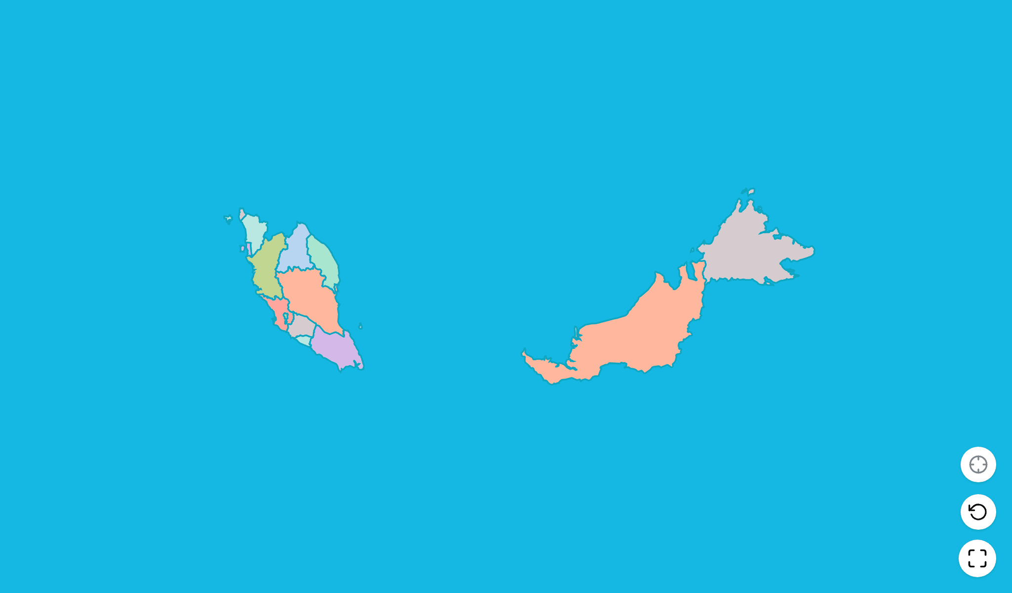 Malasia Juego de Quiz de MapaCaptura de Pantalla