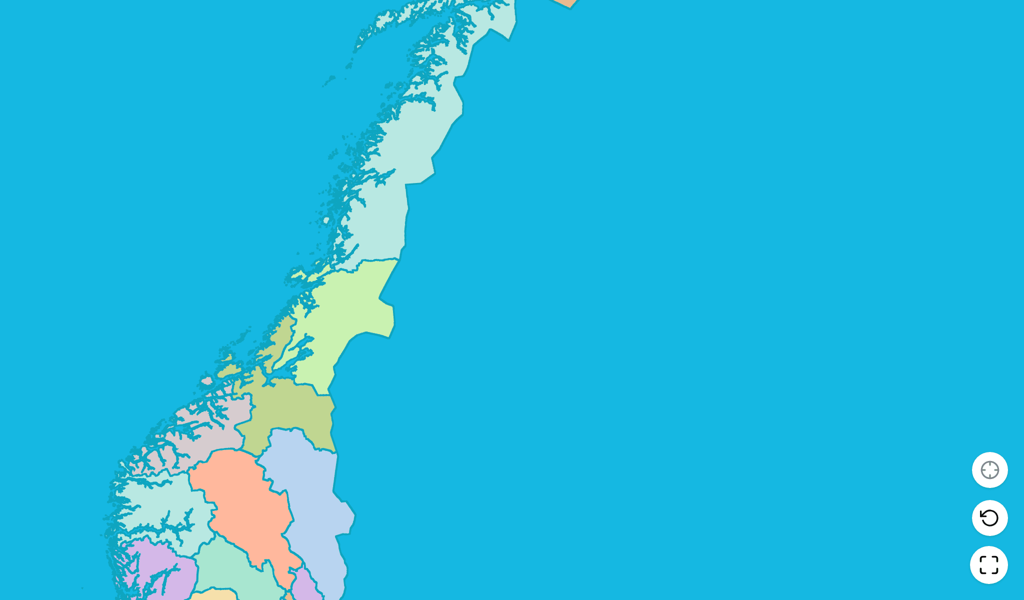 Norvegia Gioco Quiz MappaScreenshot