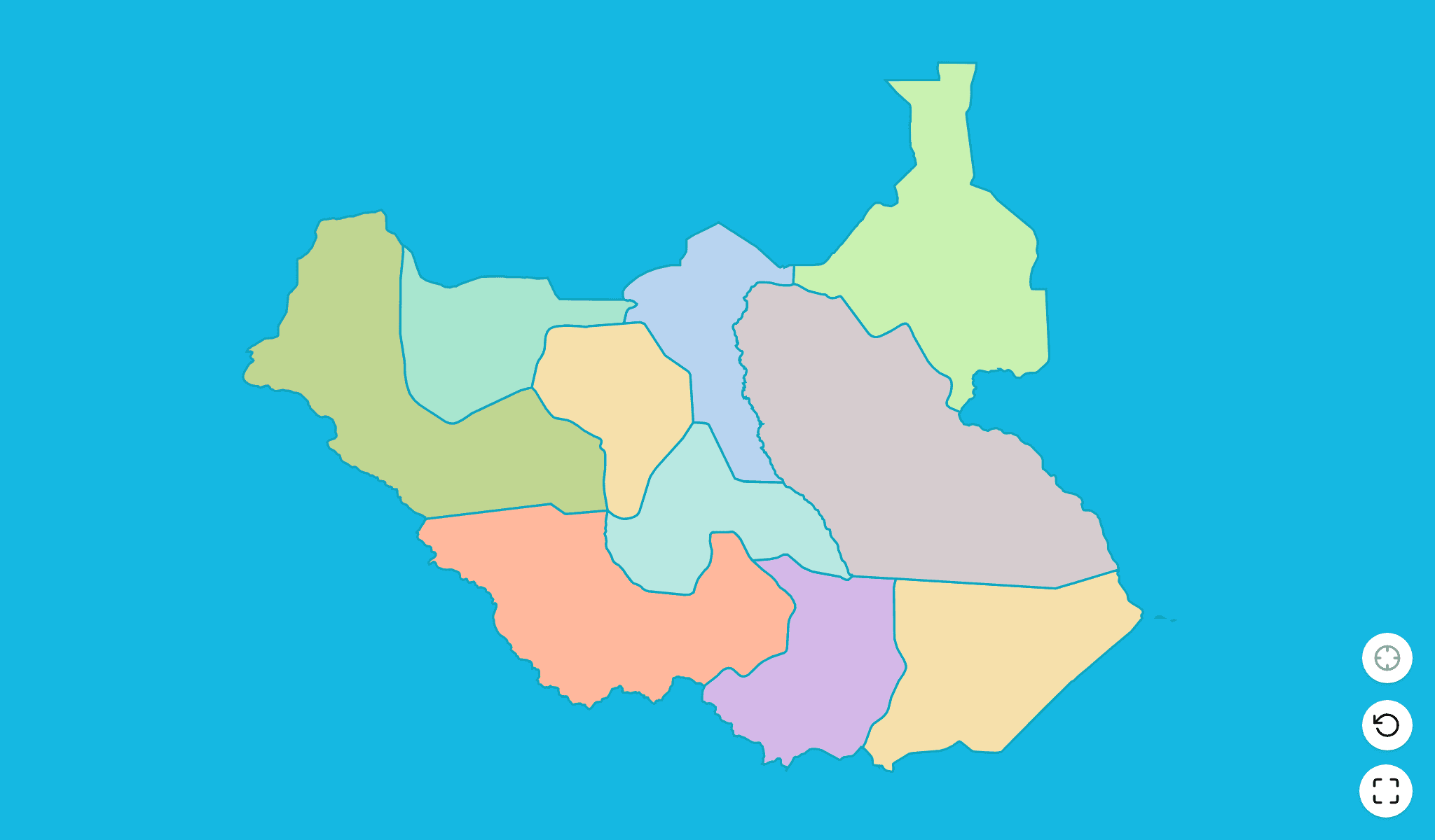 南苏丹地图测验游戏截图