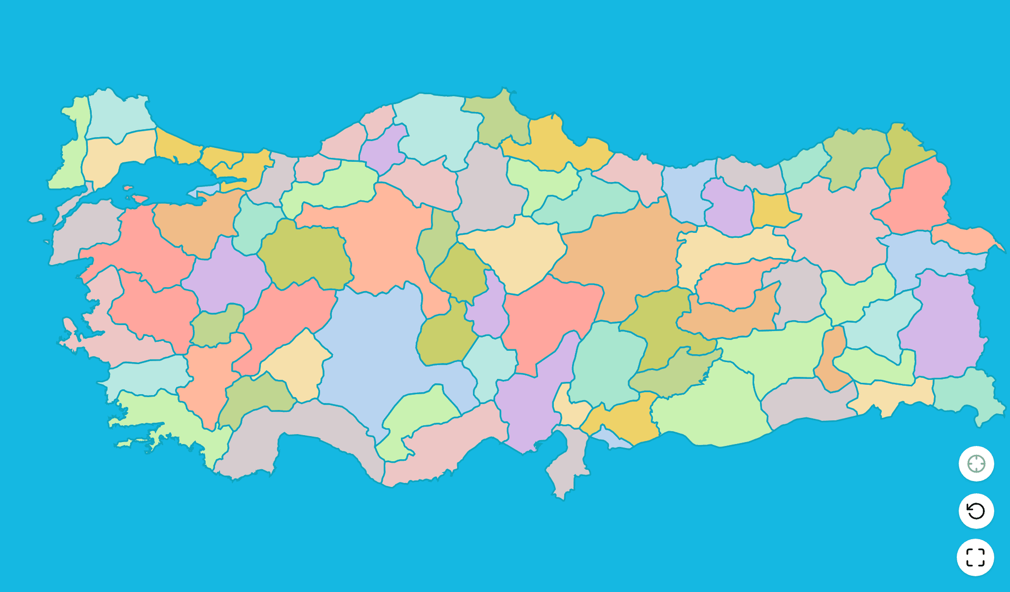 Türkei Karten-Quiz-SpielScreenshot