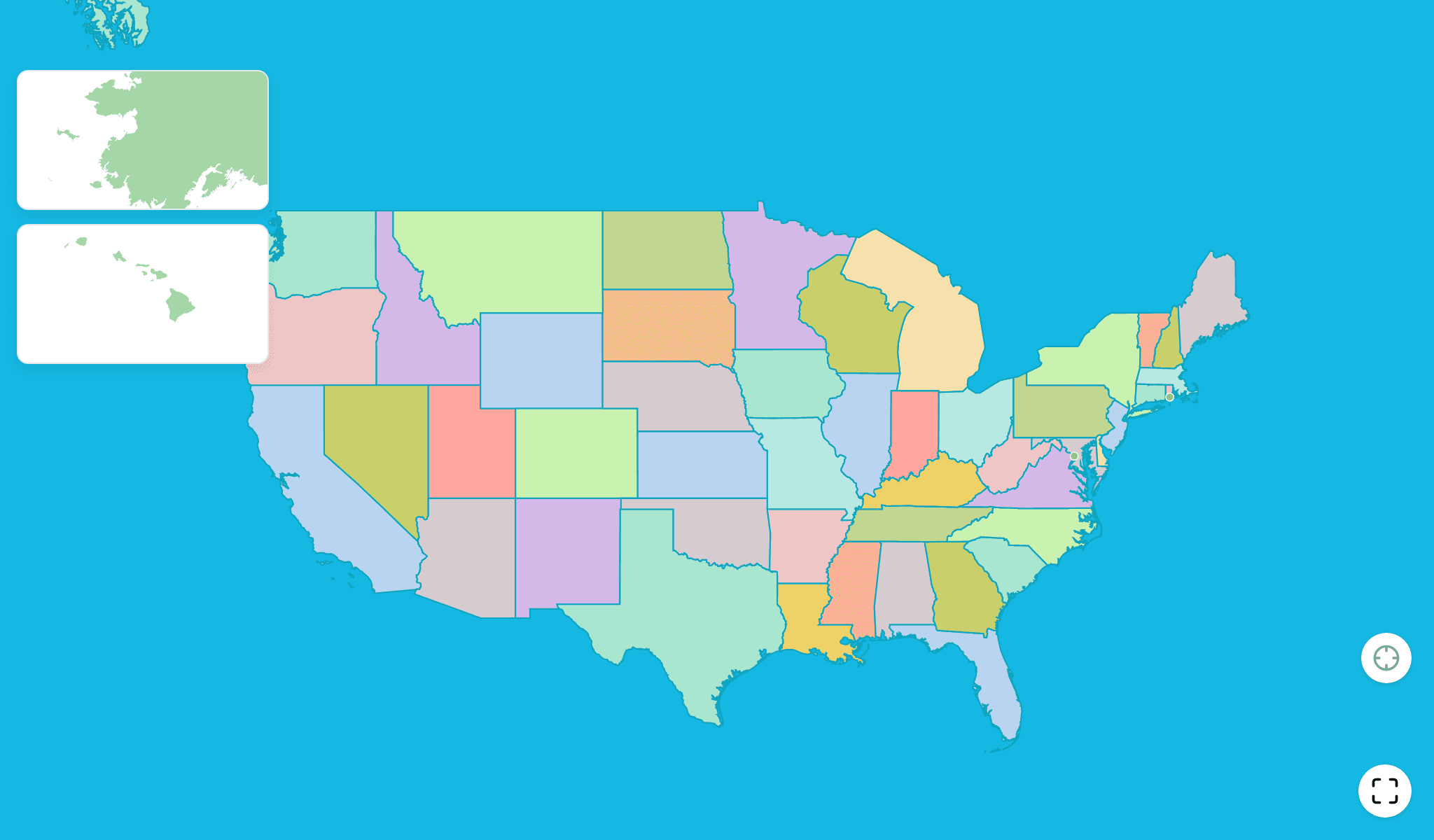 미국 지도 퀴즈 게임스크린샷
